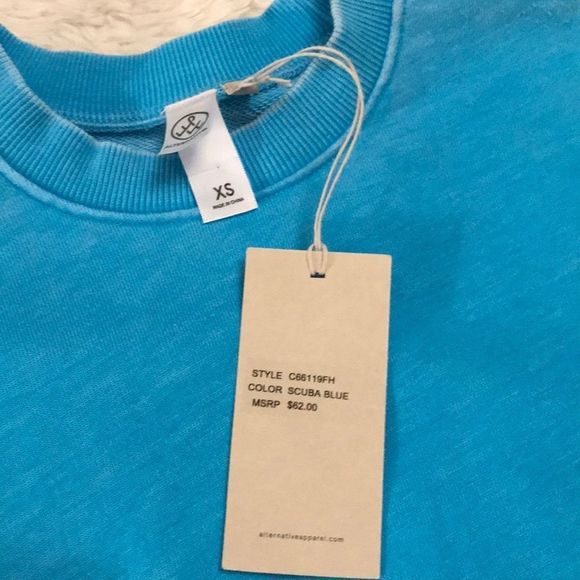 Cute bright blue Alternative Apparel sweatshirt - Picture 2 of 9